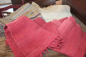 lot 3500 image: Various Sized Throw Rugs one with damage