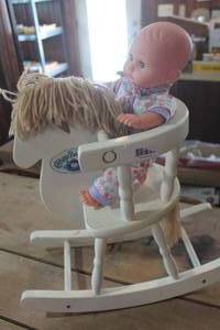 lot 3535 image: Vintage Cabbage Patch Rocking Horse Chair & More