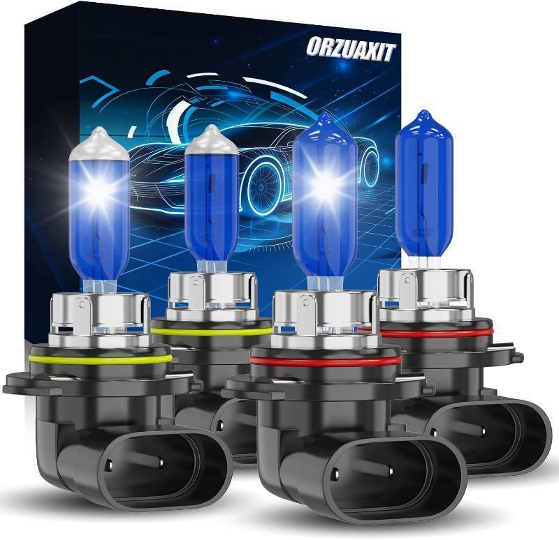 lot 18945 image: Headlight Bulb Fit For Nissan Titan 2004 2005 2006 2007 2008 2009 2010 2011 2012 2013 2014 2015 High Low Beam Headlamp Set, 6000K White Light Halogen Bulb 65W, 4-Pack