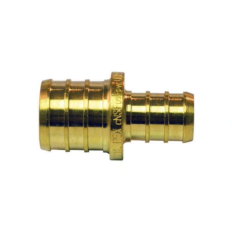 lot 18973 image: Apollo 34 in. Barb in to X 12 in. D Barb Brass Reducing Coupling