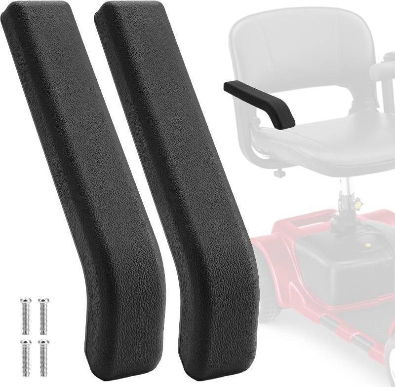 lot 22247 image: 2PCS Heavy Duty Full Length Padded Armrest fit for Mobility Scooter, Replacement Arm Pad Parts (ABS Arm Pad)