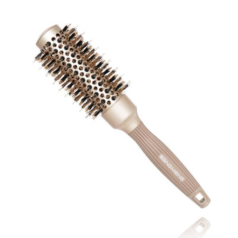 lot 22277 image: BANGMENG Round Barrel Anti-Static Hair Brush with Boar Bristles, Nano Thermal Ceramic Ionic Tech  For Extra Shine  Protect Hair, Enhance Texture, For Straightening & Drying (1 14 inch)