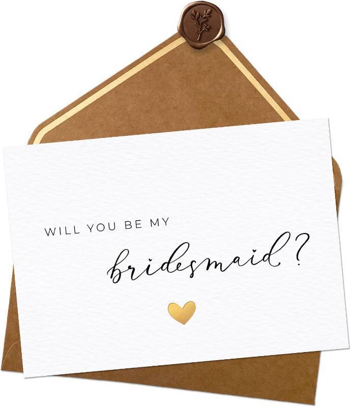lot 22291 image: Joli Coon Will you be my bridesmaid card with luxury envelope and wax seal - Bridesmaid proposal cards