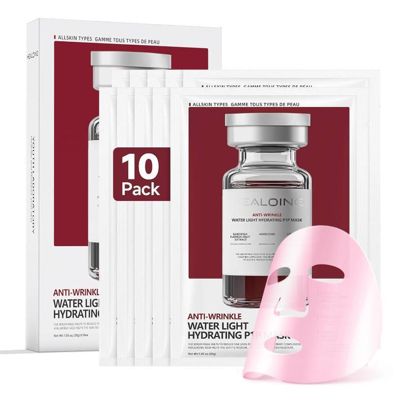 lot 23363 image: 10 Packs Serum Mask Rice Nature Facial Mask Real Collagen Hydrating Firming Elasticity Overnight Trend Items Korean Skin Care 30g10Sheet