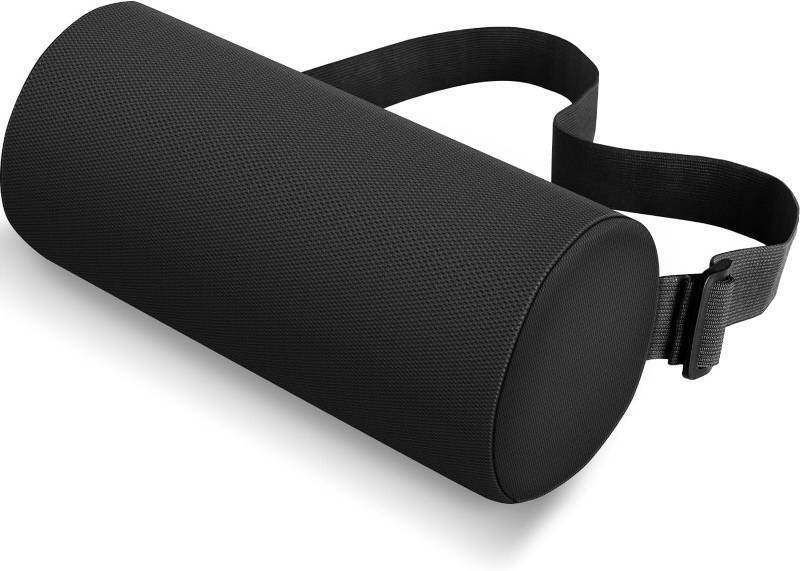 lot 17694 image: CushZone Lumbar Roll Support Pillow for Office Chair, Car, Gaming Chair, Memory Foam Back Cushion with Washable Cover for Relieving Back Pain & Improving Posture,Black