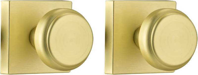 lot 10403 image: parro Gold Door Knobs Interior for Closet Dummy, Pismo Doorknob with Square Rosette