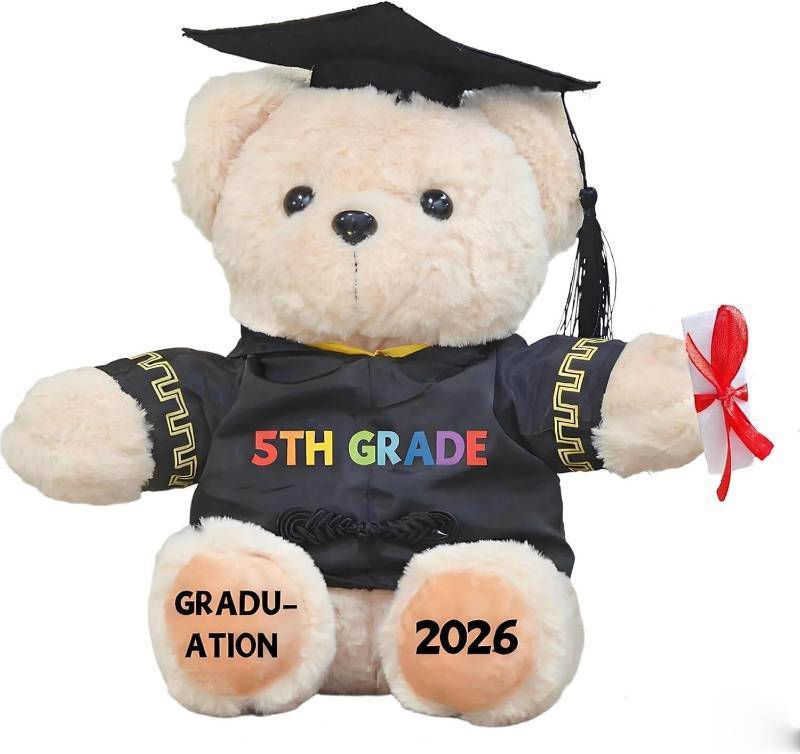 lot 8270 image: 5TH Grade Graduation Gifts Bear for Kids Boys Girls, 5th Grade Graduation Decorations 2026, Last Day of Elementary 5TH Grade Party Supplies Gifts Decorations