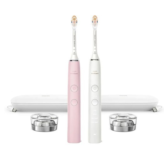 lot 8221 image: Philips Sonicare DiamondClean Connected Rechargeable Battery Powered Toothbrush 2-Pack PinkWhite