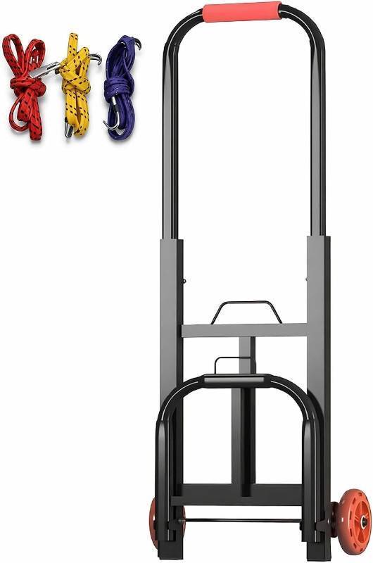 lot 10382 image: 200LBS Heavy Duty Foldable Hand Truck with Stair Climbing Wheels, Portable Folding Dolly Cart for Moving, Travel, Shopping and Office Use-mini Two Wheels Stock photo approximate
