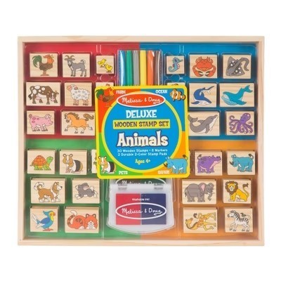 lot 19140 image: Melissa &amp Doug Deluxe Wooden Stamp Set - Animals - missing one