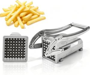 lot 40383 image: French Fry Cutter, Heavy Duty Potato Slicer Cutter French Fries Slicer Stainless Steel Blades, Non-slip Suction Base, Easy Chip for Potato, Carrot, Yam, Cucumbers