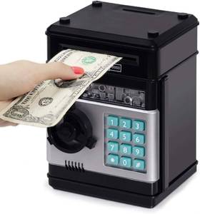 lot 40384 image: Refasy Piggy Bank Cash Coin Can ATM Bank Electronic Coin Money Bank for Kids Age 3-12, Money Savings Box Mini ATM Coin Bank Toys Gifts for 3 4 5 6 7 8 9 10 11 12 Year Old Boys Girls