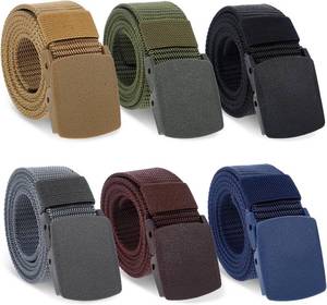 lot 40399 image: simarro Tactical 6-Pack Nylon Webbing Canvas Belt - Men & Womens Military, Outdoor, Hiking & Casual Belt