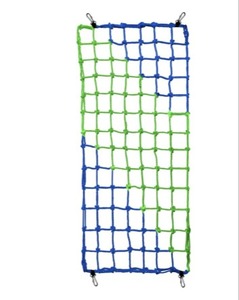 lot 40401 image: Climbing Net for Kids Outdoor-Handmade Multi-Colored Ninja Net(W750 LBS) for Tree House,Climbing Wall,Rope Bridge,Rope Ladder for Kids(3ft6FT) (Blue&Green)
