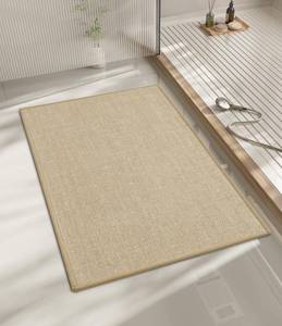 lot 40402 image: Bathroom Rugs Mat 24x17, Ultra Thin Non Slip Bath Mat Small Quick Dry Absorbent Bath Mat for Bathroom Floor, (Light Beige, 24x17)