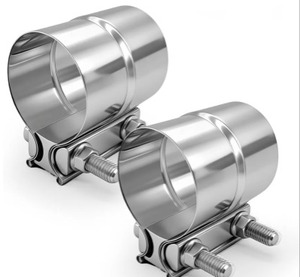 lot 40403 image: 2.5 Inch Exhaust Clamp, 2 12 Lap Joint Band Clamp Stainless Steel 304 For 2.5 Od To 2.5 Id Exhaust Pipe, Muffler, Elbow, Exhaust Tubing Connection, Catalytic Converters (2PCS)