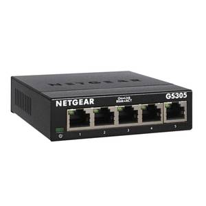 lot 73546 image: NETGEAR 5-Port Gigabit Ethernet Unmanaged Essentials Switch (GS305) - Home Network Hub, Office Ethernet Splitter, Plug-and-Play, Silent Operation, Desktop or Wall Mount - Retail $13