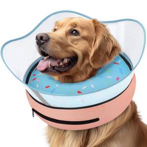 lot 73554 image: Raised Inflatable Dog Cone Collar to Stop Licking, Soft Dog Cone Alternative After Surgery, Doggie Neck Donut Collar for Small Medium Large Dogs - Retail $32