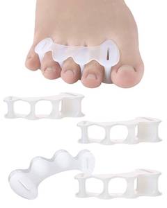 lot 73558 image: 2Pairs Toe Separators Toe Spacers for Women Men to Correct Bunion, Relieve Feet Pain, Foot Alignment, Toe Straighteners for Hammertoes, Plantar Fasciitis (M, Women Shoe Size 9-12.5, Men 7-11) - Retail $15