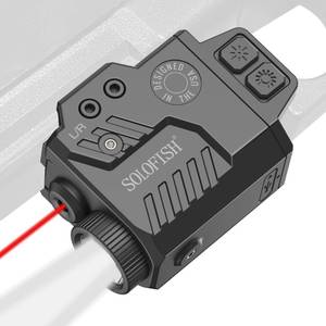 lot 73561 image: 800 Lumens Adjustable Pistol Light Laser Combo, Strobe Function Red Laser and Tactical Light Fits for Guns with Rail - Retail $13