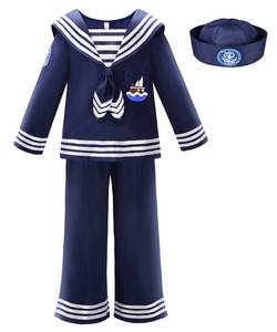 lot 28549 image: Kids Navy Sailor Uniform for Boys and Girls with Hat,Blue,5-6120 - Retail $36