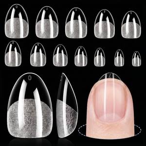 lot 28563 image: Medium Almond Nail Tips, 360Pcs Gel Nail Tips, 12 Sizes Acrylic Pre Buffed Medium Almond False Tips, Full Cover Half Matte Nails for Nail Art Extension Press on Nails - Retail $12