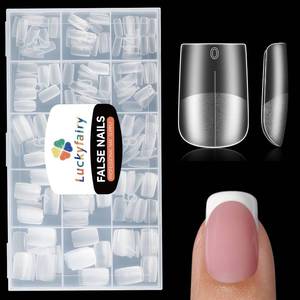 lot 28564 image: Short Square Nail Tips Pre-file Square Tips 240pcs Full Matte Acrylic False Nail Tips No C Curve for Easiest Short Gel Nail Extensions Home DIY Press On Nails 15 Sizes, Luckyfairy - Retail $7