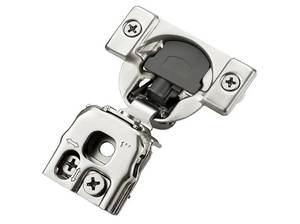 lot 28566 image: 5 Pairs, self Closing Motion, Concealed Cabinet Fit, Stainless Steel, Satin Nickel, Hidden Hinges, for Face Frame Door - Retail $23
