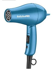 lot 28576 image: BaBylissPRO Nano Titanium Travel Hair Dryer, 1000 Watt Professional Blow Dryer with Concentrator Nozzle, Foldable Handle, Dual Voltage - Retail $40