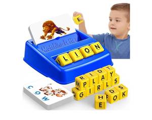 lot 28581 image: Learning Games for Kids Ages 3-8, Matching Letter Game for Kids Toys Ages 3-8 Educational Toys for 3-8 Year Olds Boys Girls Birthday Party Easter Gifts for 3-8 Year Olds Boys Girls Blue - Retail $17