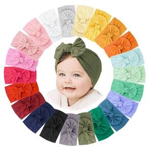 lot 28592 image: Super Soft Nylon, No Pressure Gentle Fit, Handmade Hair Accessories for Newborns, Infants and Toddlers, Gift Box Included - Retail $15