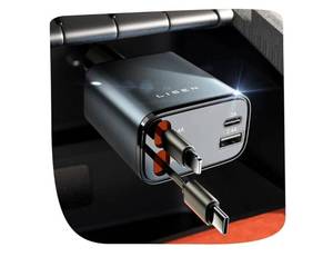 lot 28612 image: LISEN Retractable Car Charger, 84W Car Charger USB C Fast Charge, 4 in 1Cigarette Lighter Adapter, Car Accessories for iPhone - Retail $17