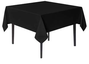 lot 28616 image: Small Square Tablecloths, Black Table Cloth, 36x36 InchFor Square or Round Tables, Washable Polyester Fabric Cover, For Nightstand End Bedside Tables - Retail $9