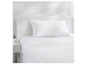 lot 28627 image: Amazon Basics King Pillow Protector with Zipper, Breathable 100% Cotton Hypoallergenic, Tight Weave, Machine Washable, White, 37 x 21 Inches, Pillows Not Included - Retail $8