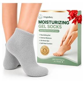 lot 28635 image: Moisturizing Socks for Dry Cracked Feet (up to Size 10), Gel Socks - Retail $8