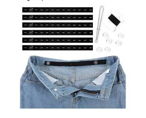 lot 28640 image: 6 Pcs Waist Tightener for Pants Women Jeans Button Tightener Pants Adjuster Waist Tightener Jeans Waist Tightener Jean Button Waist Tightener Suitable Elastic Waist Extenders for Women Men (Black) - Retail $8