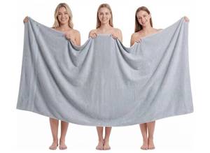 lot 28643 image: Oversized Bath Towel 1 Piece, 40x80 Inches 100% Cotton Jumbo Bath Sheet for Bathroom, Gray - Retail $40