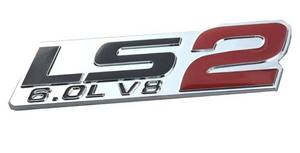 lot 28648 image: 1x LS2 6.0L V8 Engine Emblems Badge, Replacement for Gm Chevy Chevrolet Silverado (Chrome Red) - Retail $9