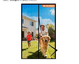 lot 28651 image: Magnetic Screen Door Mesh, Works for Patio, Sliding Door, Keeps Bug Mosquito Out, Fresh Air Flow, Fits 36 x 80 Door - Curtain Size 38 x 82, Black - Retail $10