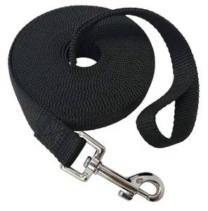 lot 28654 image: Nylon Training Dog Leash for Small Medium Large Dogs, 15ft 20ft 30ft 50ft Long Puppy Lead for Obedience Recall Training, Camping (20ft, Black) - Retail $6
