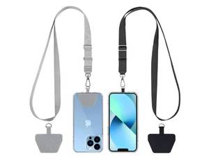 lot 28659 image: 2 Adjustable Neck Strap,1 silver Patch, Multifunctional Universal Crossbody Cell Phone Lanyards Compatible with Most Smartphones - Retail $9