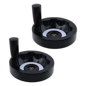 lot 28681 image: 2 Pcs 4.92 125mm Inner Foldable Corrugated Handwheel and 1 L-shaped Wrench, Bakelite Hand Wheel For Industrial Machinery Equipment, Lathe Milling Machine, 0.47 12mm Hole Diameter, Black - Retail $20