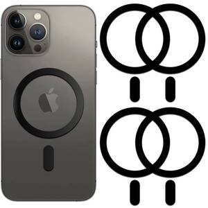 lot 28690 image: Python Trend One Metal Ring Compatible with MagSafe Sticker Designed for iPhone 1217, Circle Magnetic Magnet Adapter Rings for Phone Case (Black) - Retail $4