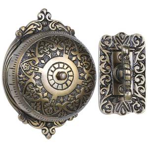 lot 28693 image: A29 Solid Brass Mechanical Twist Doorbell Chime, Antique Brass - Retail $50