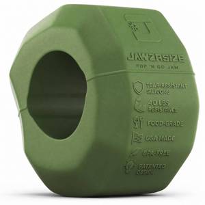 lot 28694 image: Jawzrsize Pop N Go Jaw, Face, and Neck Exerciser - Define Your Jawline, Slim and Tone Your Face, Look Younger and Healthier - Helps Reduce Stress and Cravings - Facial Exerciser (Advanced Green) - Retail $30