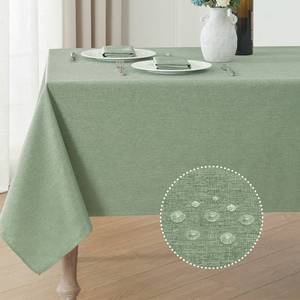 lot 28699 image: Rectangle Tablecloth Linen Textured Waterproof & Stain Resistant Table Cloth Wrinkle Free Decorative Fabric Farmhouse Table Cover for DiningPartyBuffetWedding, 60 x 84 Inch, Sage Green - Retail $17