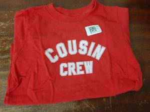 lot 28700 image: Cousin Crew Kids Women Men Girl Funny Gift T-Shirt - Retail $15