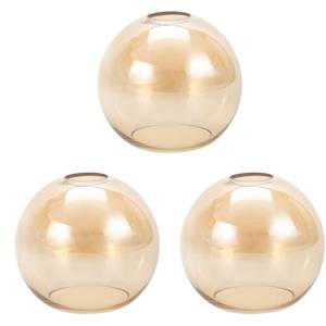 lot 28729 image: 3 Pack Amber Glass Shade Replacements, Globe Glass Lamp Shade Covers for Light Fixtures, 1.65 In Fitter 5.1 In Height 5.9 In Diameter Globes Lampshades for Wall Sconces Chandelier Pendant Lights - Retail $38