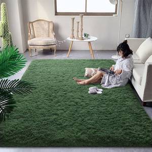 lot 28745 image: Extra Large 9x12 ft Dark Green Area Rugs for Bedroom Living Room, Fluffy Soft Plush Shaggy Forest Hunter Green Girls Boys Kids Rug, Non-Slip and Machine Washable Carpet for Rooms Decor - Retail $137