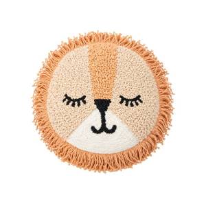 lot 28757 image: Crane Baby Pillow, Decorative Round Animal Pillow for Nursery and Toddler Rooms, Lion, 12 x 12 - Retail $31